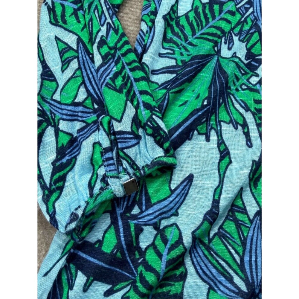 NWT Palm Grove Tropical Leaf Print Slub Knit Tunic 3/4 Sleeves Size Medium - Picture 5 of 7